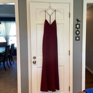 Jenny Yoo Burgundy Floor Length Dress
